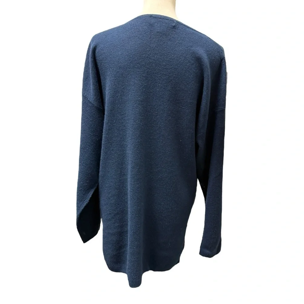 Vintage Tweeds 100% Lambswool V-Neck Teal Long Sleeve Cardigan - Large